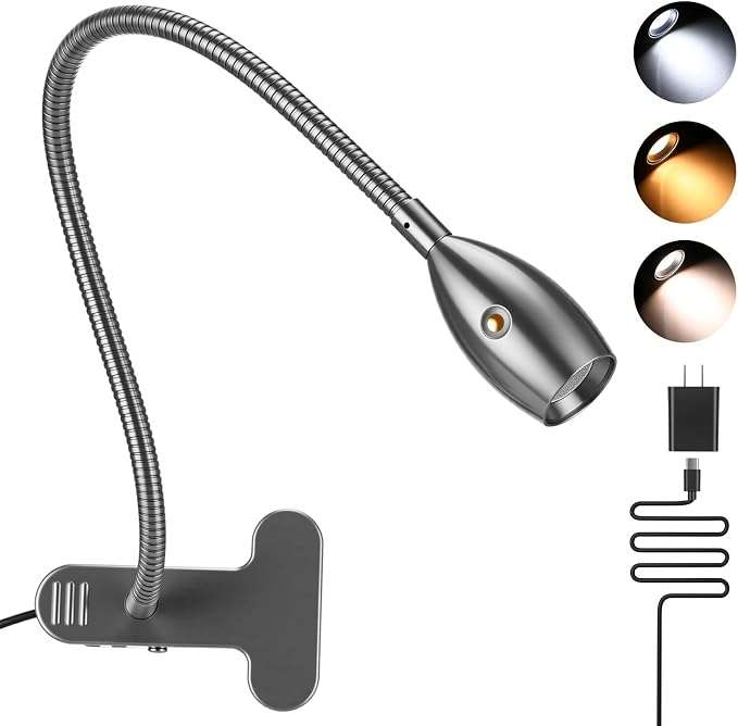 1 Pcs LED Clip on Reading Light by VIHOSE