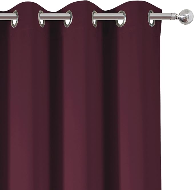 Burgundy Red Blackout Curtains/42 x 72 Inch/Set of 2 Panels Room Darkening - Image 7