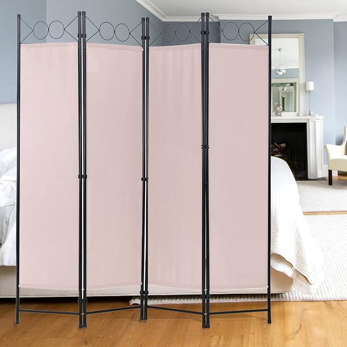 Room Divider, Folding Privacy Screen 4 Panels Portable Wall Divider Partition - Image 5