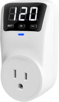 Smart Surge Protector Voltage Stabilizer Fireproof UL94V-1 Wall Mount Surge Protector Outlet for Refrigerator, TV & Heavy-Duty Appliances w/Real-Time Monitoring & Custom Voltage 80V-140V
