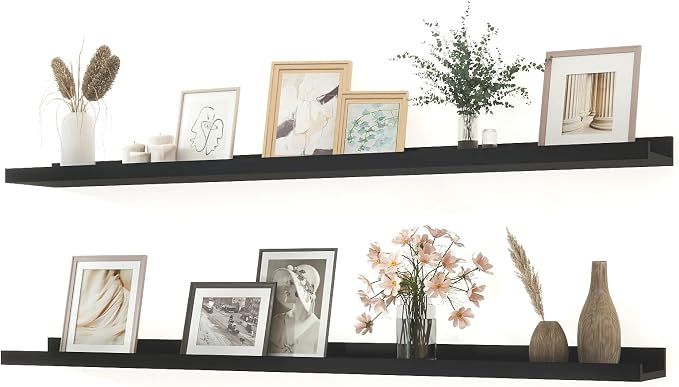 Black Floating Shelves for Wall Decor, 48 in Shelf by Unknown