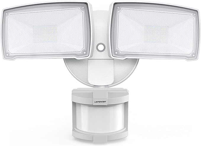 LEPOWER 30W LED Security Lights Motion Sensor Outdoor, 3200LM, 5500K, IP65 Waterproof, Hardwire 2 Head Motion Detector Flood Light for Garage, Yard, Porch