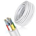 22 Gauge 5 Conductor Electrical Wire, 49.2FT Low Voltage 22/5 Tinned Copper Stranded 5 Wire Cable, 22 AWG White Flexible Extension Power Cord for Sprinkler, Thermostat, Speaker, Irrigation, Automotive
