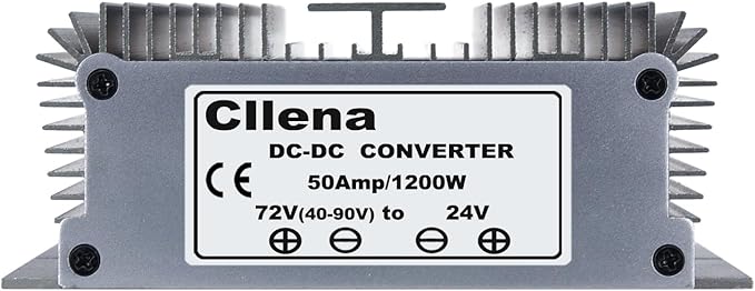 Cllena DC 40V-90V to 24V 50A 1200W Converter Voltage Regulator Reducer 48V 60V 72V Step Down to 24V Converter Waterproof Buck Transformer Power Supply for Golf Cart Club Car LED Light