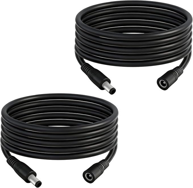 5.5mm x 2.1mm 9.8FT DC Power Extension Cable Male to Female 12V/24V 14AWG DC Connection Cable for CCTV Surveillance Camera Amplifiers LED Strip Lights Solar Panels Energy Storage Power Supply 2 pcs
