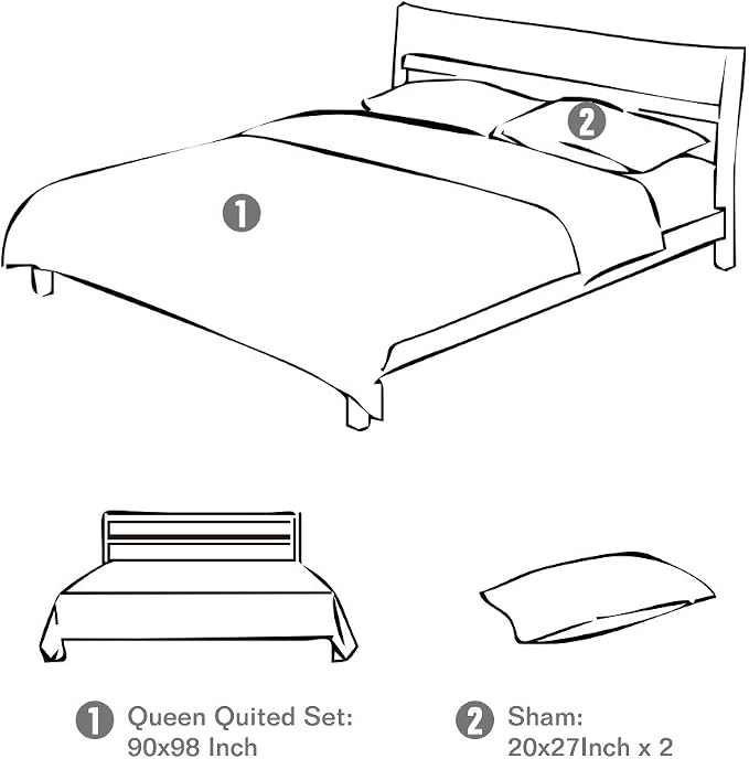 3-Piece Queen Quilt Sets with Shams Oversized Bedding Bedspread Reversible - Image 6