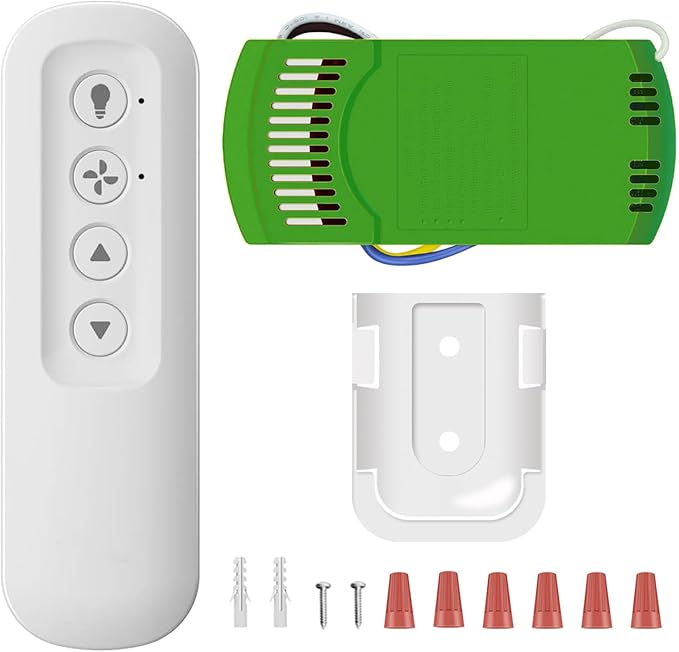 Replacement for Ceiling Fan Remote Control Kit with Light Dimmer, Compatible with Remote 99770 99772 99392 99122 99123 99600, Universal Remote Control with Receiver works for most 3 Speeds Ceiling Fan