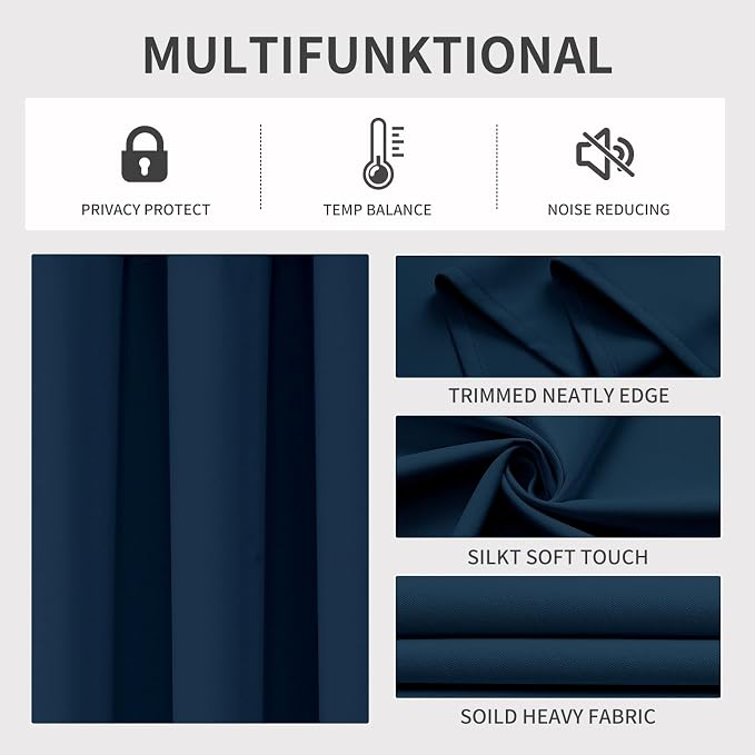 Joydeco Blackout Curtains 90 Inches Long 2 Panels Set, Thermal Insulated Long - Image 3