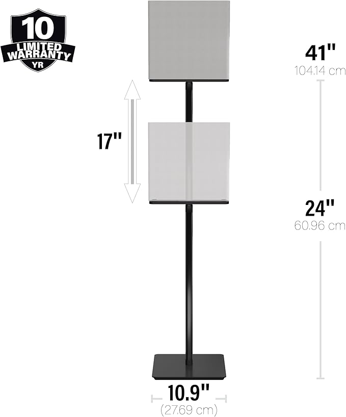 SANUS Height-Adjustable Speaker Stands Compatible with BRAVIA Theater Quad Speakers - 17 inch Height Adjustment - Easy Install with Install Hardware (Pair/Black)