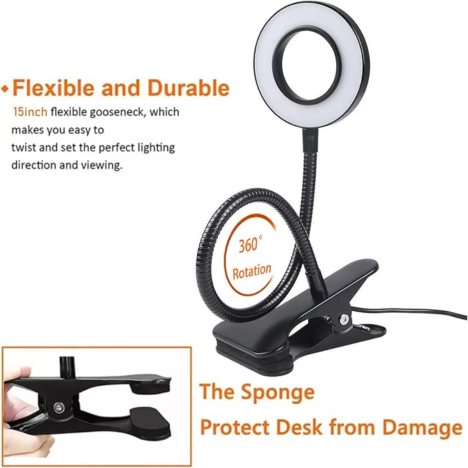Brokimis Clip on Light LED Reading Book Study Eye Protection Desk Lamp | 3 - Image 4
