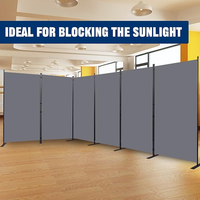 Room Divider 6 Panel-204''Wide, 6FT Room Dividers and Folding Privacy Screen | - Image 6