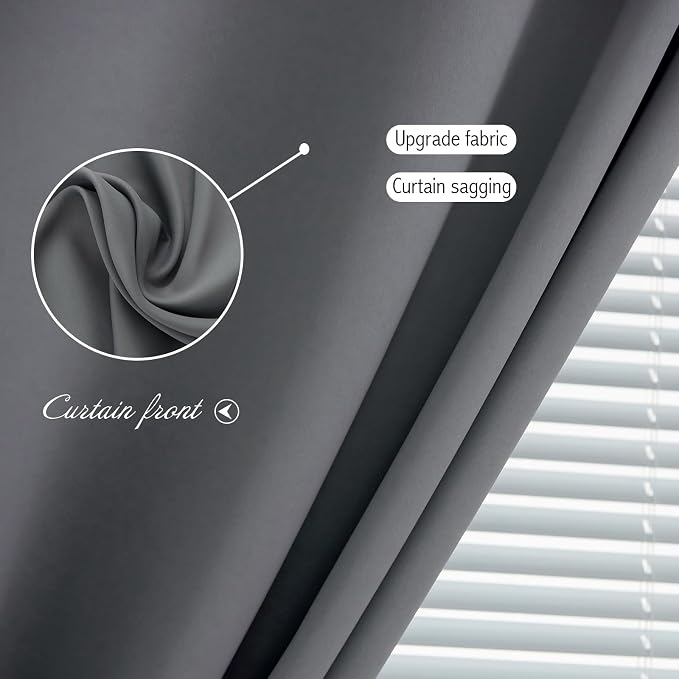 Room Darkening Curtains with Adhesive Backing Tool Free Hanging Window Drapes - Image 6