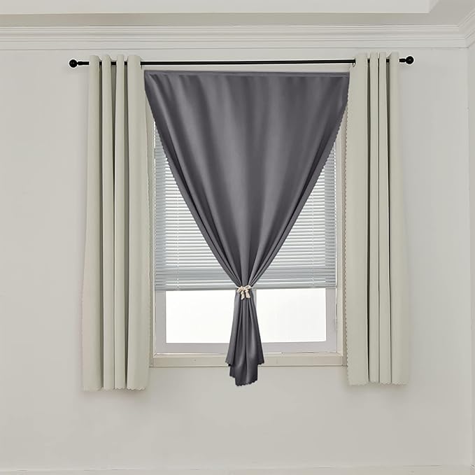 AJAZZ 100% Blackout Shades Window Cover Self Adhesive Curtains Sticky Curtain - Image 7