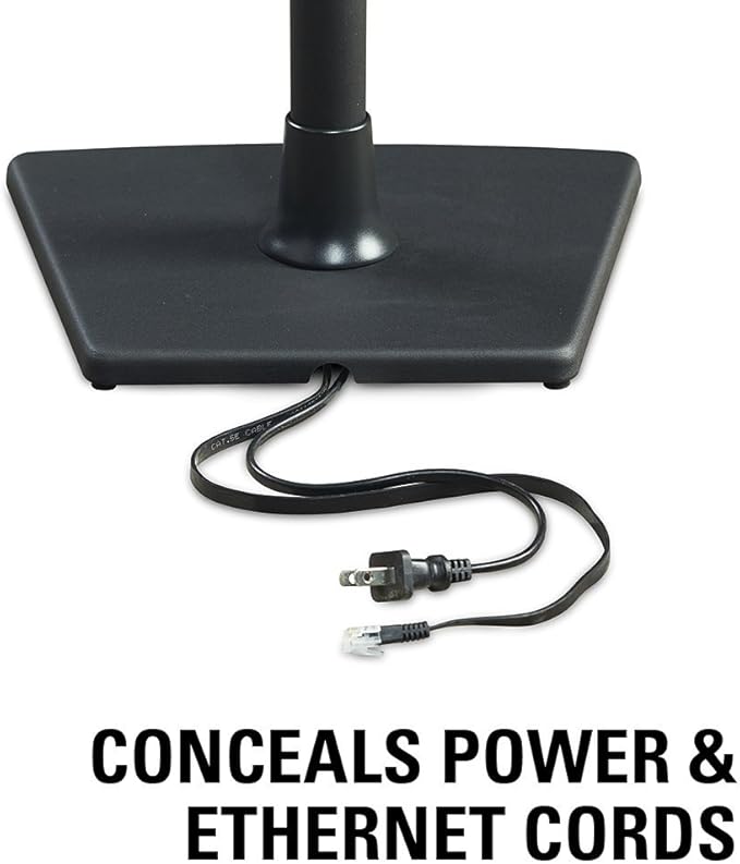 Sanus Wireless Sonos Speaker Stand for Sonos One, Play:1, & Play:3 - Audio-Enhancing Design with Built-in Cable Management - Single Stand (Black) - WSS21-B1