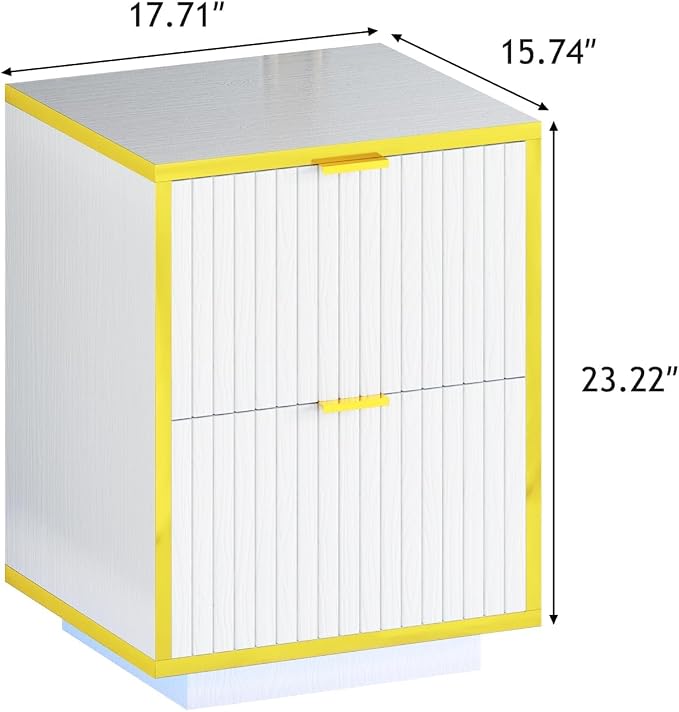 4ever2buy LED Nightstand with Drawers - Image 2