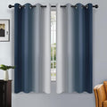 SimpleHome Ombre Curtains Navy Blue to Grey White by SimpleHome