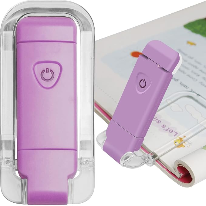 EGWASER Book Light for Reading in Bed, USB Rechargeable Clip on Book Lights by EGWASER