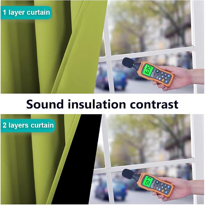 NICETOWN Full Shading Curtains for Windows, Fresh Green, 52 inches W x 95 - Image 4