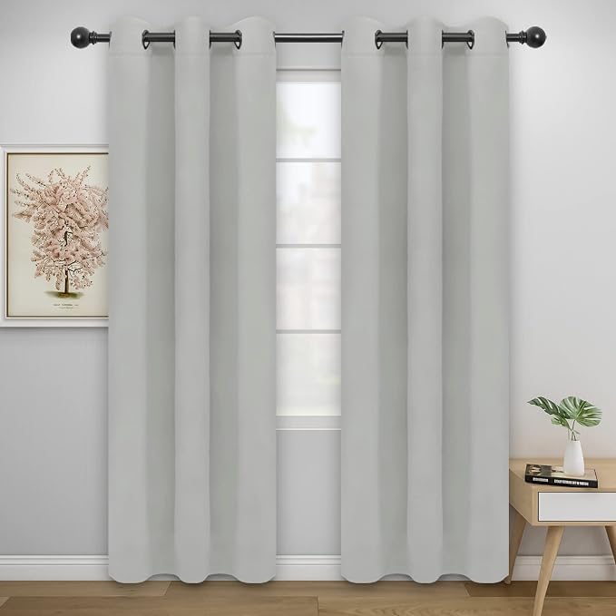 Easy-Going Thermal Grommet Curtains, 2 Panels 42x84 in, Noise Reduction by Easy-Going