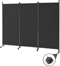 Spurgehom 3 Panel Rolling Room Divider, Folding Partition Privacy Screens | by Spurgehom