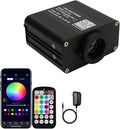 AZIMOM Small Size 16W Twinkle& Sound Activated Fiber Optic Light Source RGBW Light Box Engine Diver APP/Remote Control Music Sensor Mode for Car Home Star Ceiling Light Effect Decoration