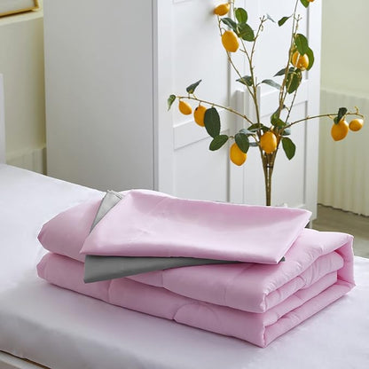 UOZZI BEDDING 4 Pieces Toddler Bedding Set Ultra Soft and Breathable Toddler Sheet Set - Includes Comforter, Flat Sheet, Fitted Sheet and Pillowcase - Pink & Gray