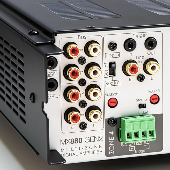 OSD Audio MX880 GEN2 4 Zone Amplifier 8Ch x 80W, Class D, Front Panel On/Off Buttons, Distributed Audio