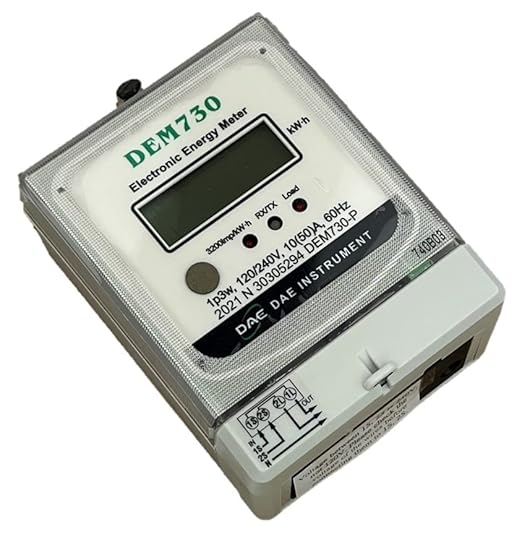 DAE DEM730P Electric kWh Submeter, RS485, 1P3W (2 Hot wire, 1 Neutral), 120/240V, 50A, Internal CT