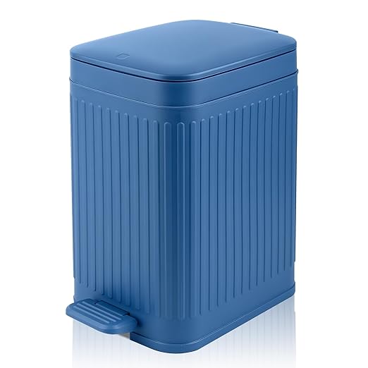 Small Bathroom Trash Can with Lid, 1.9 Gallon Slim Soft Close Step, Kitchen & by rejomiik