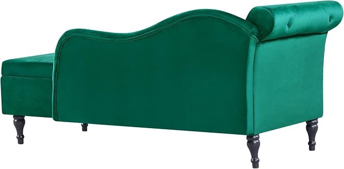 Aoowow Velvet Upholstered Bedroom Storage Bench End of Bed, Rolled Arm Indoor - Image 6