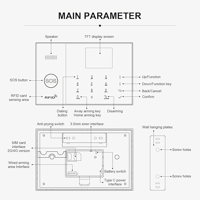 PGST WiFi Alarm System for Home Security,24 PCS Wireless Home Security System with DIY Expandable Door Alarm Sensor,Motion Detector,SOS Button,APP Instant Alerts for Villa,Apartment,No Monthly Fee