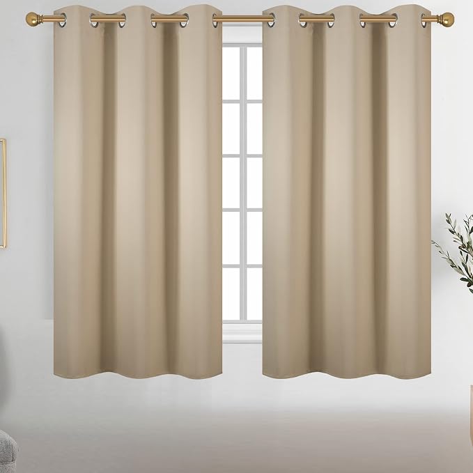 Diraysid Beige Grommet Blackout Curtains by Diraysid%2C+refresh+your+life