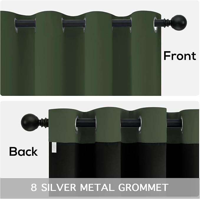 Yakamok Greyish Green Blackout Curtains 63 inches Long - Image 6