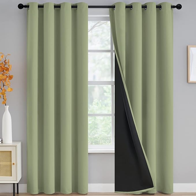 Yakamok Sage Blackout Curtains 84 inches Long by Yakamok