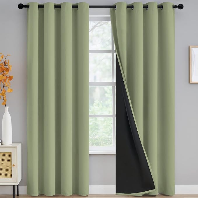 Yakamok Sage Blackout Curtains 96 inches Long by Yakamok
