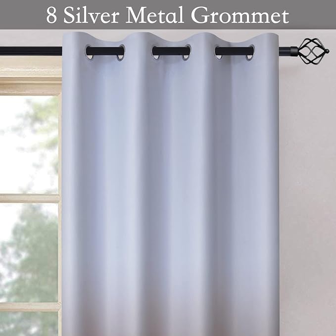 SimpleHome Ombre Gradient Brown White to Gray Curtains - Image 3