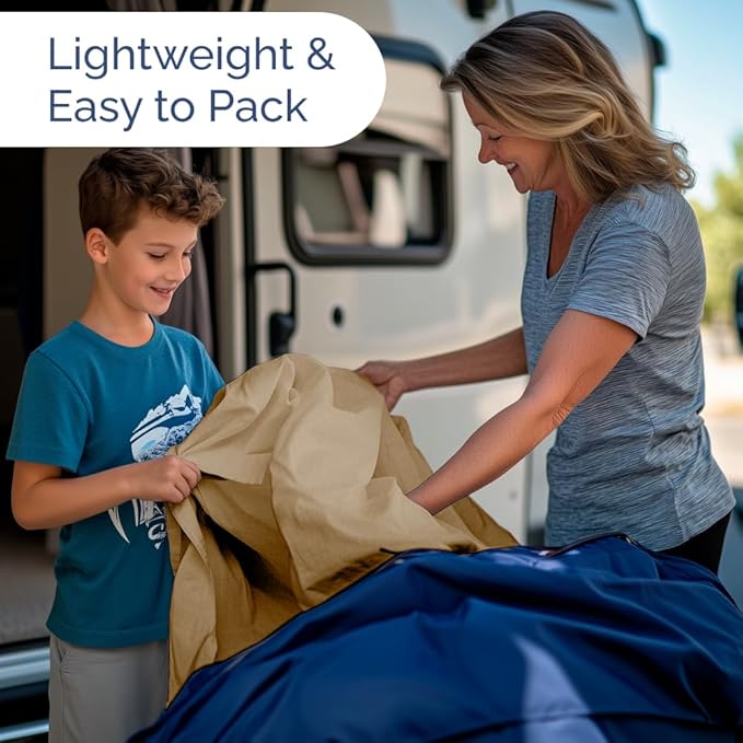RV Short Queen Sheet Set 60 X 75 - 4 Piece RV Short Queen Bed Sheets - Soft, Breathable & Cooling - Designed for Bunks, Trailers & Campers - Fits 8” to 12" Mattress - Luxury Bedding - Heathered Tan