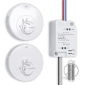 Avorecta Wireless Light Switch and Receiver Kit (2 Switches), Self-Powered Remote Light Switch for Two Locations, No Wiring, No Battery, No WiFi Needed