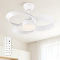 FANX 22 Inch Ceiling Fan with Light and Remote, Quiet DC Motor, Dimmable LED, Reversible 3-Speed Control, Easy Installation Flush Mount Fan for Small Rooms (White)