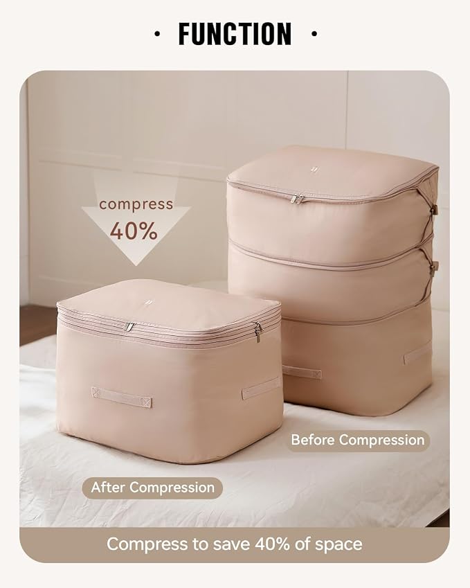 Eachy 2-Pack Comforter Storage Bag Blanket Storage Bags, Compression Storage - Image 4