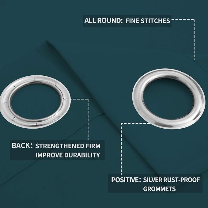 Easy-Going Blackout Curtains for Bedroom, Solid Thermal Insulated Grommet and - Image 4