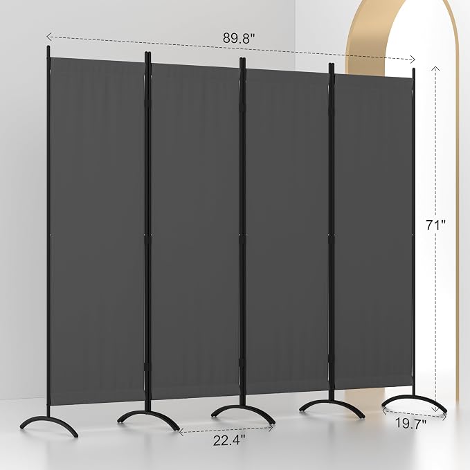 Room Divider 4 Panel Folding Screen Portable Wall - Image 4