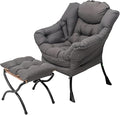 Welnow Lazy Chair with Ottoman, Reading Chair with Footrest, Dark Grey | A Side by LifeGetsBetterWithWelnow