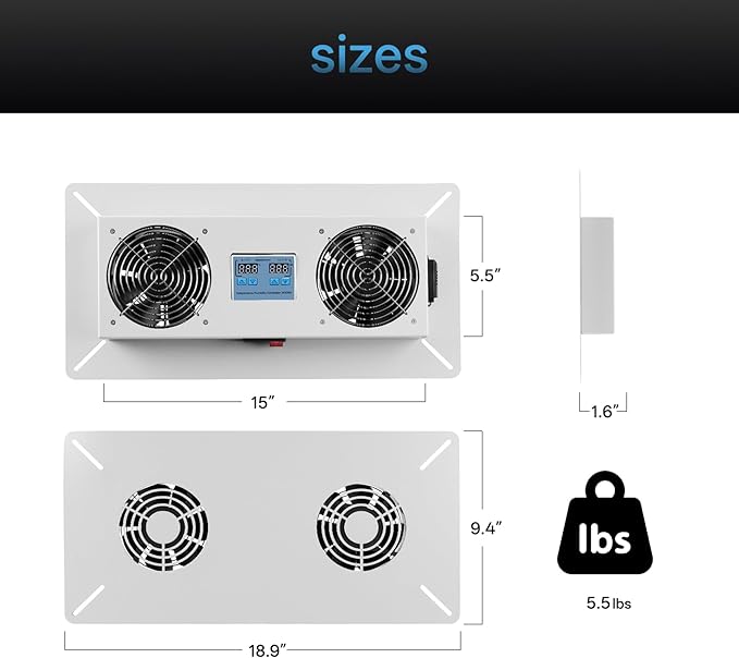 Pewoaoa 240 CFM Crawlspace Vent Fan, With Thermostat,Humidistat, Crawlspace Fans, For Moisture Reduction, Radon Mitigation, Freeze Protection, Ideal for Basement, Attic, Crawl Space Fan Vent(Air Out)