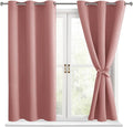 Short Blackout Curtains for Bedroom 2 Panels Dusty Rose 42x45 Inch | Thermal by Hiasan
