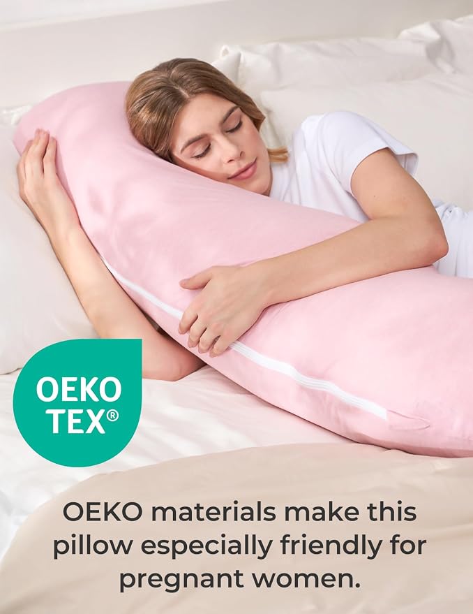 Momcozy J Shaped Pregnancy Pillow, Maternity Body Pillow - Image 5