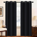 Yakamok Blackout Curtains 38x84 inch Black Thermal Drapes-Bedroom | 2 panels by Yakamok