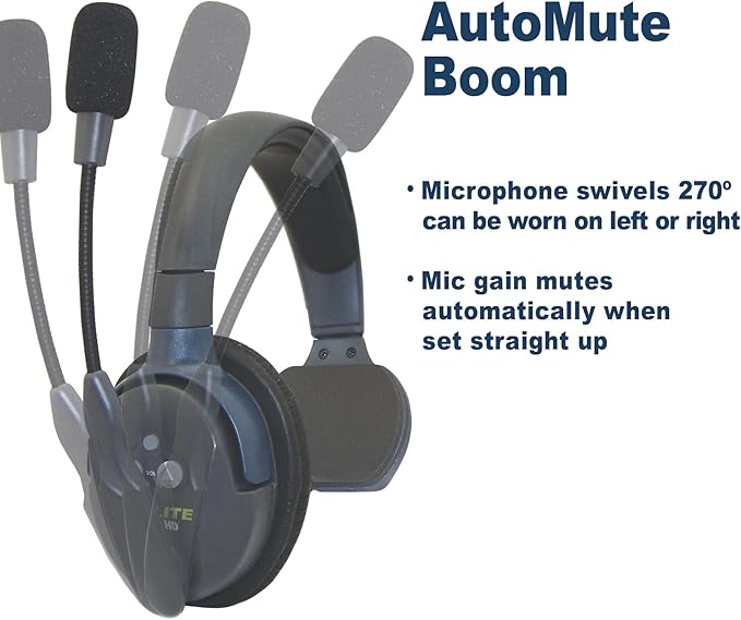 EARTEC ULDR-HD Ultralite HD Dual Ear Add-On or Replacement Remote Headset, HD Version Only, Full Duplex Wireless Communication, Includes Rechargeable Battery