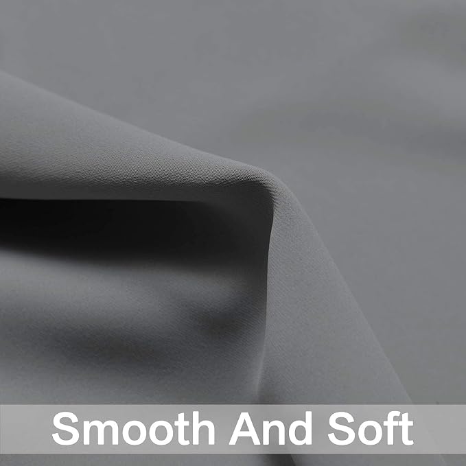 Yakamok Blackout Curtains 38x84 inch Grey Thermal Drapes-Bedroom | 1 panel - Image 5