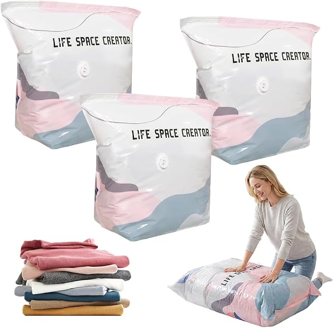 2026 New Vacuum Storage Bags for Home Clothes Compression Space Saver Bags by KAMOJI